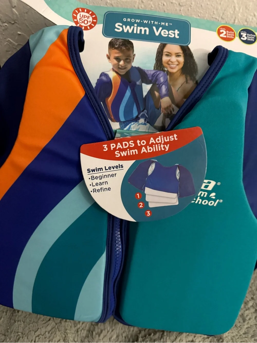 Teal & Navy Kids Swim Vest